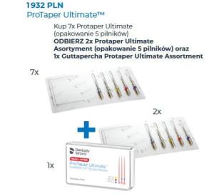 Protaper Ultimate 5szt x7op.+ 2op. Protaper Ultimate asort. (5pilników)+ gutaperka GRATIS