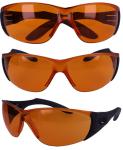 Okulary UV400 100% pomarańczowe z czarnymi uchwytami 1szt 