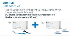 Palodent V3 kliny 100szt x4op+ Gratis: Palodent kliny x1op.